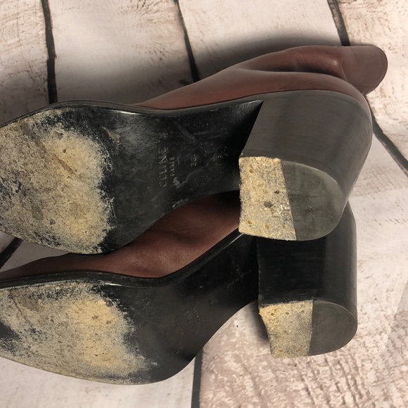 Celine Shoes Celine Paris Oxblood Zipper Ankle Boots Celine Shoes Celine Paris Oxblood Zipper Ankle Boots